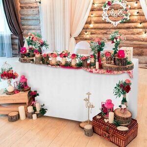 NEW White Fitted Tablecloth 4FT (48x24) Washable Party Event